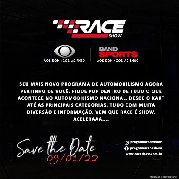 Race Show estreia nesse domingo